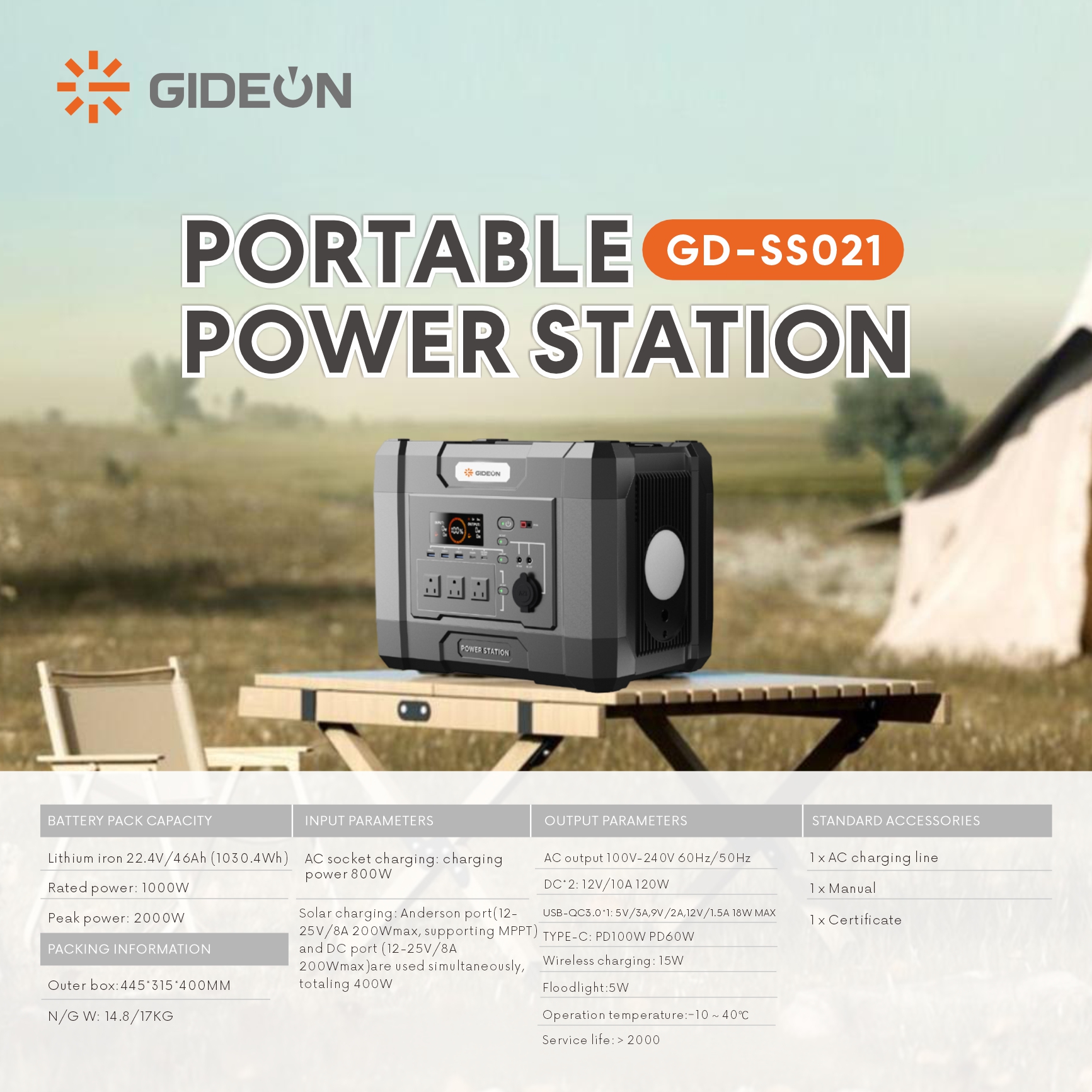 GD-SS021 Lithium Lithium Storage Power Bank: فتح حرية الطاقة في جميع الأحوال الجوية في جميع السيناريوهات!