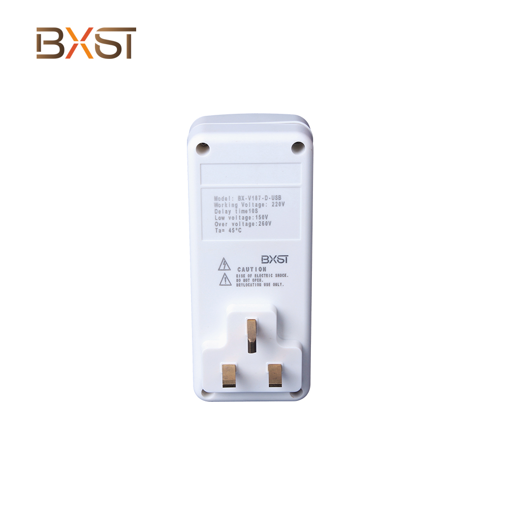 BXST TV Guard UK Plud Automatic Voltage Protector مع USB V187-D-USB