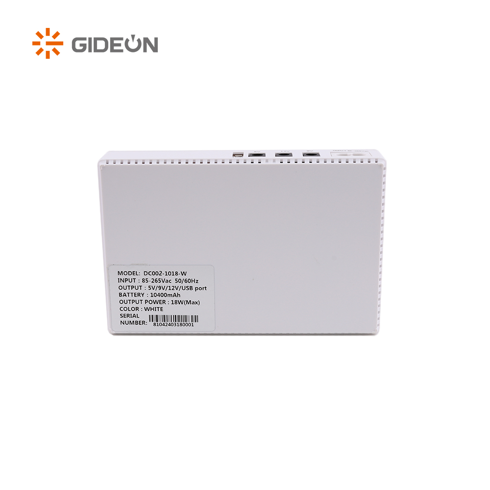 GD-DC002-DC1018P بقيادة 8800mAh/10400mAh Mini DC UPS مع اللون الأبيض